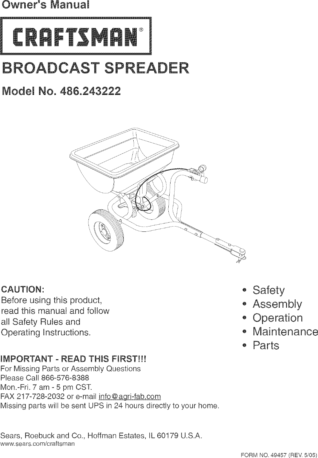 Page 1 of 8 - Craftsman Craftsman-486-243222-Users-Manual-  Craftsman-486-243222-users-manual