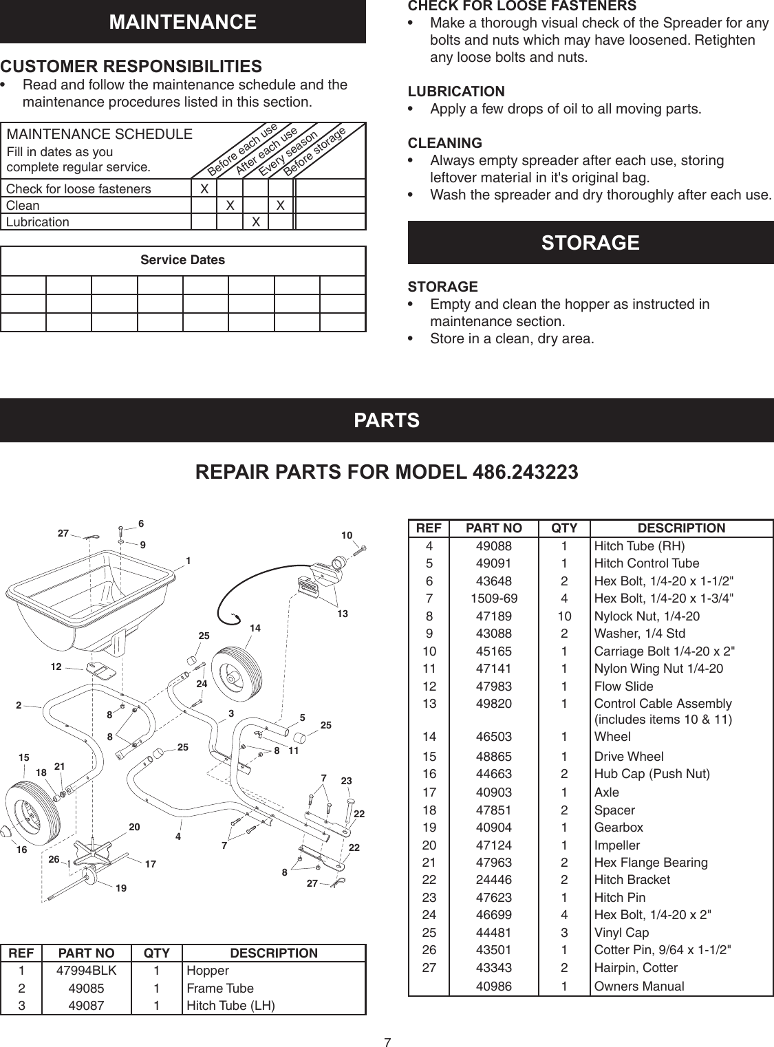 Page 7 of 8 - Craftsman Craftsman-486-243223-Users-Manual-  Craftsman-486-243223-users-manual