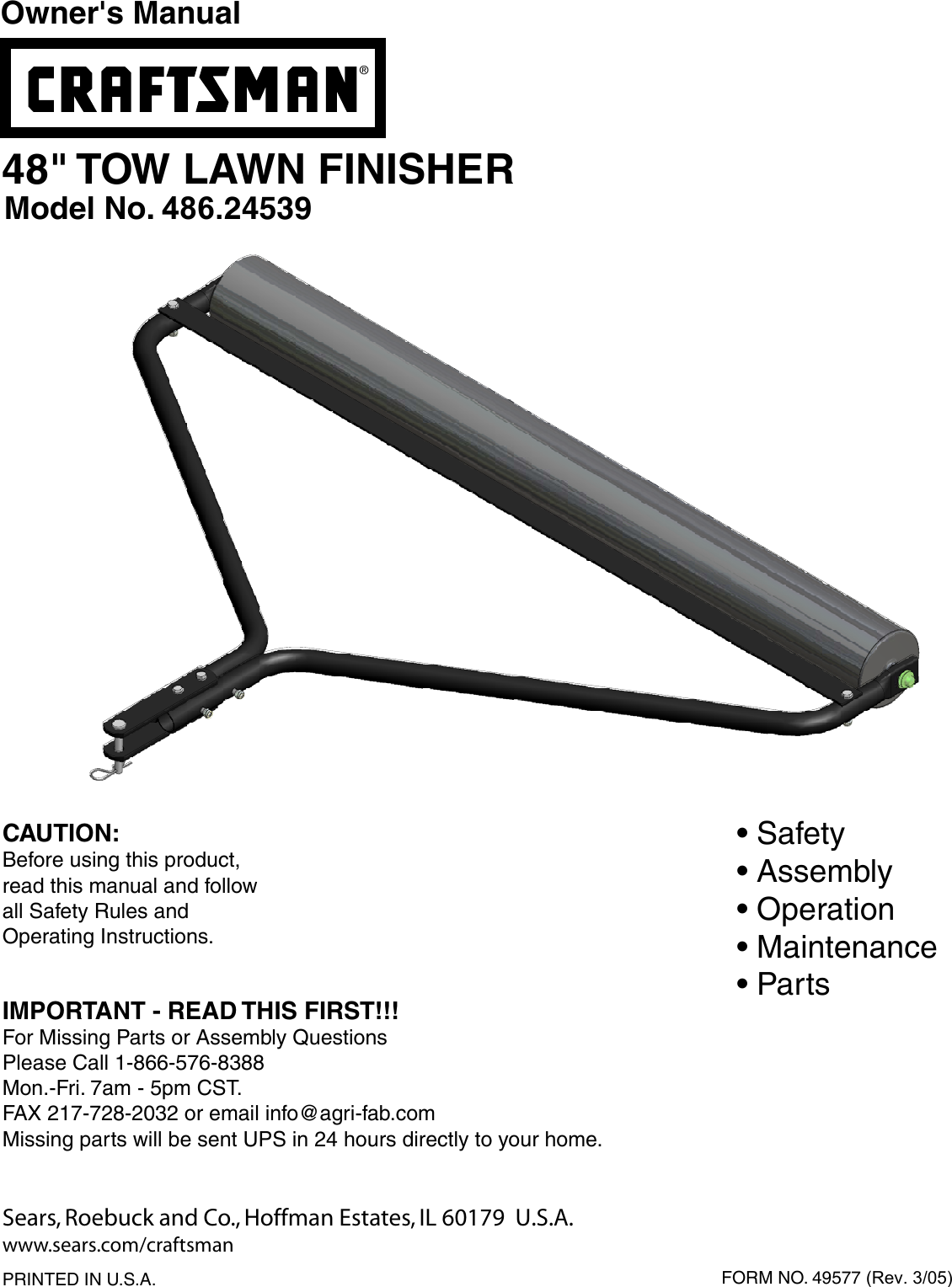 Page 1 of 6 - Craftsman Craftsman-486-24539-Users-Manual- C Craftsman-486-24539-users-manual