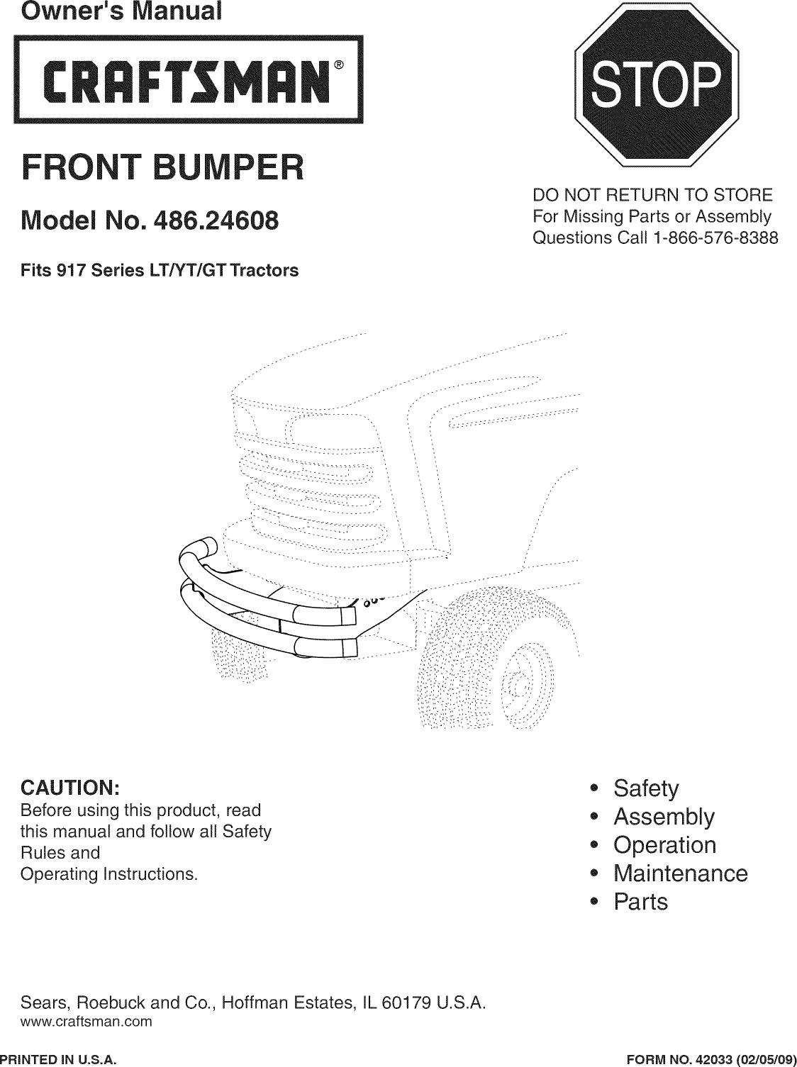 Page 1 of 8 - Craftsman Craftsman-486-24608-Owners-Manual- Craftsman-486-24608-owners-manual