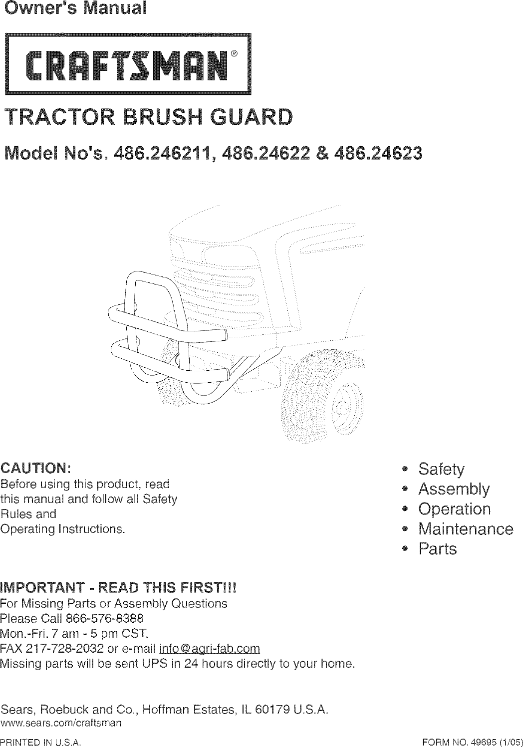 Page 1 of 4 - Craftsman Craftsman-486-24623-Operators-Manual-  Craftsman-486-24623-operators-manual
