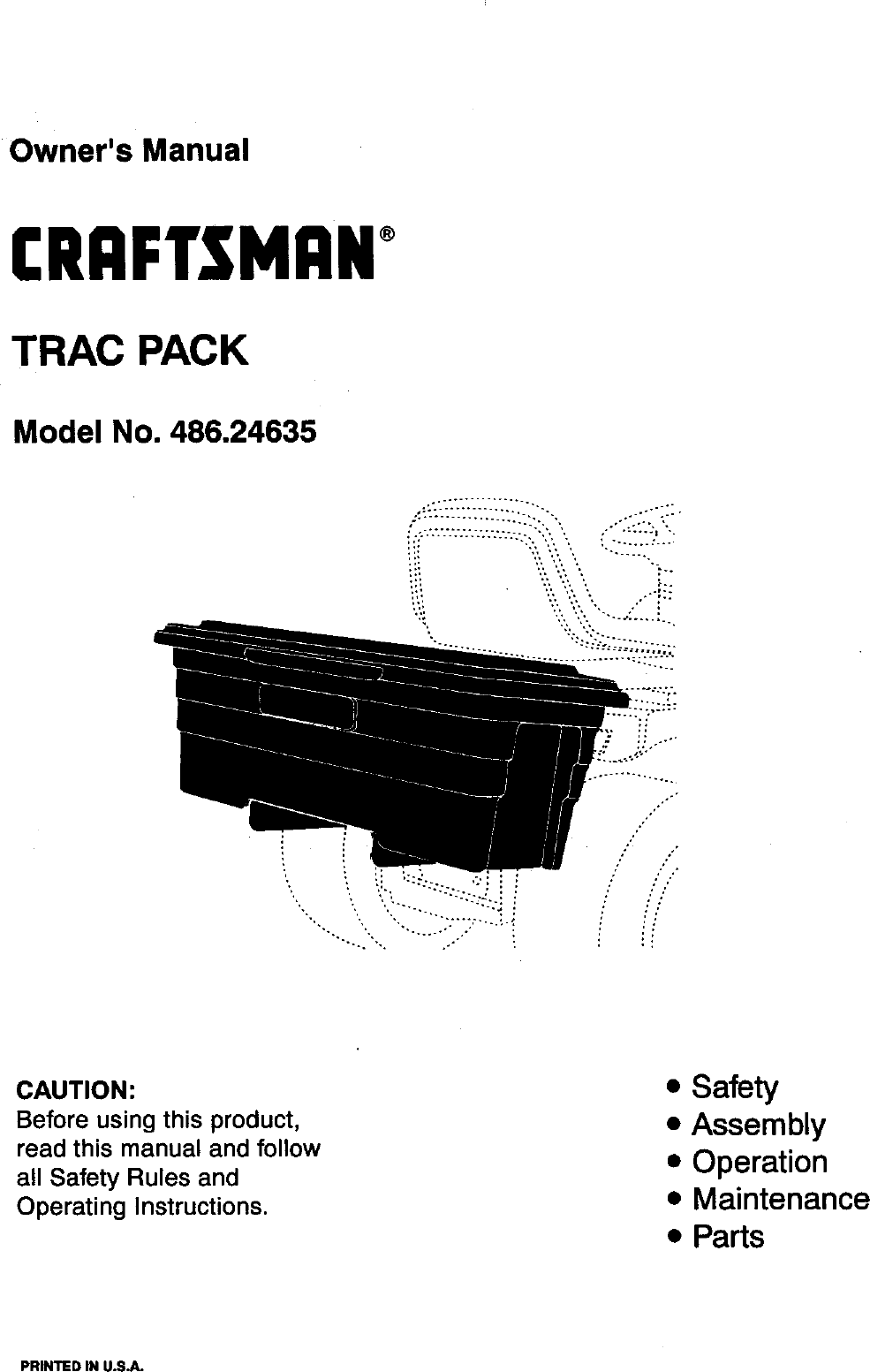 Page 1 of 8 - Craftsman Craftsman-486-24635-Owners-Manual- Craftsman-486-24635-owners-manual