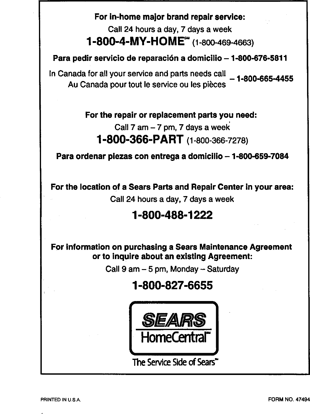 Page 8 of 8 - Craftsman Craftsman-486-24635-Owners-Manual- Craftsman-486-24635-owners-manual