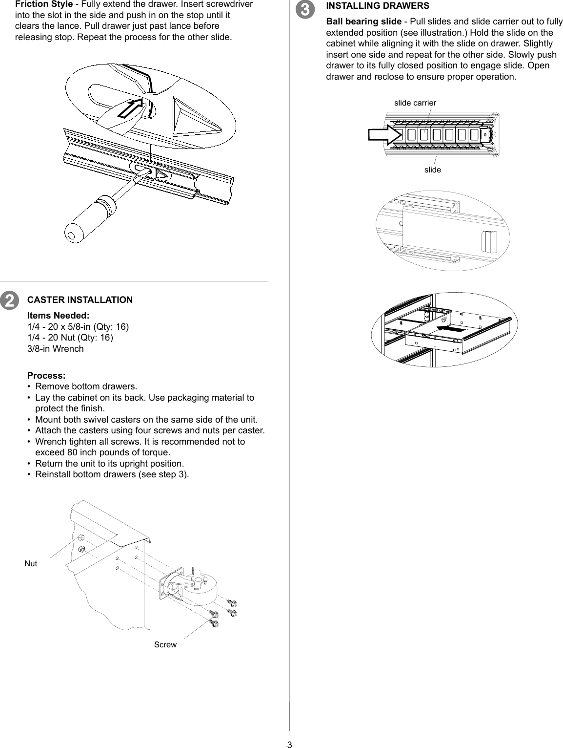 Page 3 of 8 - Craftsman Craftsman-53-In-Wide-8-Drawer-Standard-Duty-Ball-Bearing-Workstation-Black-Use-And-Care-Manual-  Craftsman-53-in-wide-8-drawer-standard-duty-ball-bearing-workstation-black-use-and-care-manual