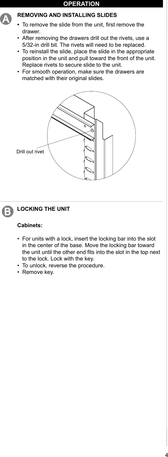 Page 4 of 8 - Craftsman Craftsman-53-In-Wide-8-Drawer-Standard-Duty-Ball-Bearing-Workstation-Black-Use-And-Care-Manual-  Craftsman-53-in-wide-8-drawer-standard-duty-ball-bearing-workstation-black-use-and-care-manual