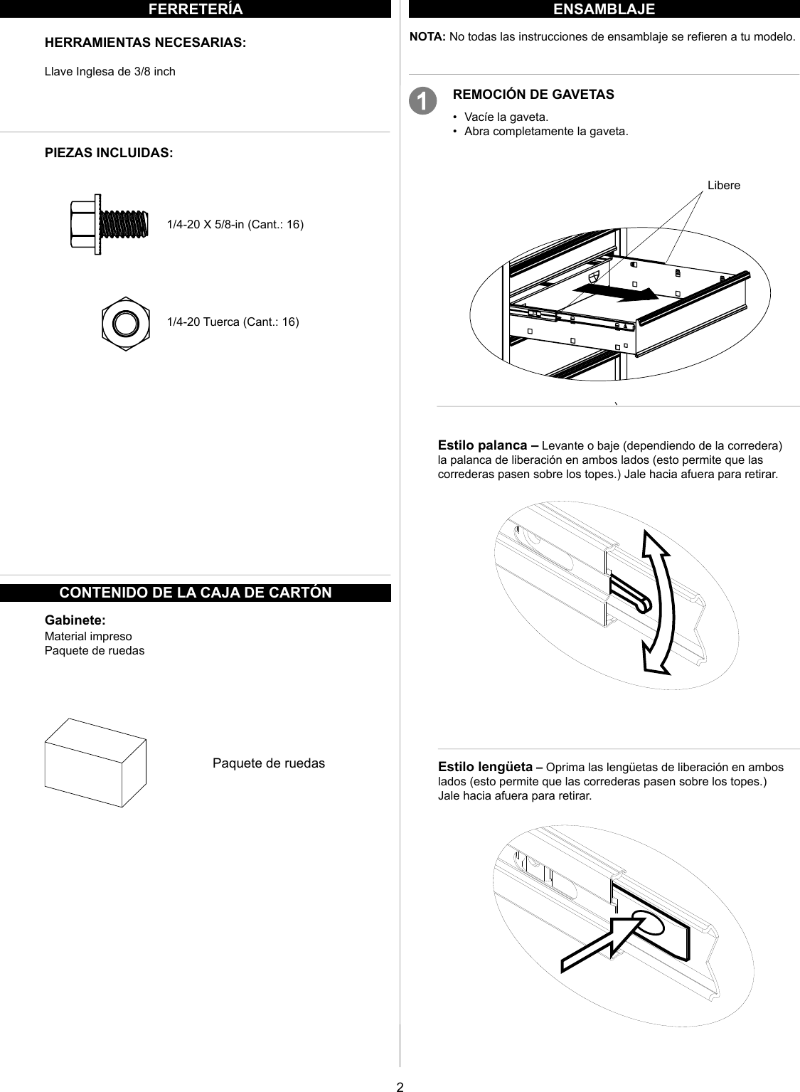 Page 6 of 8 - Craftsman Craftsman-53-In-Wide-8-Drawer-Standard-Duty-Ball-Bearing-Workstation-Black-Use-And-Care-Manual-  Craftsman-53-in-wide-8-drawer-standard-duty-ball-bearing-workstation-black-use-and-care-manual