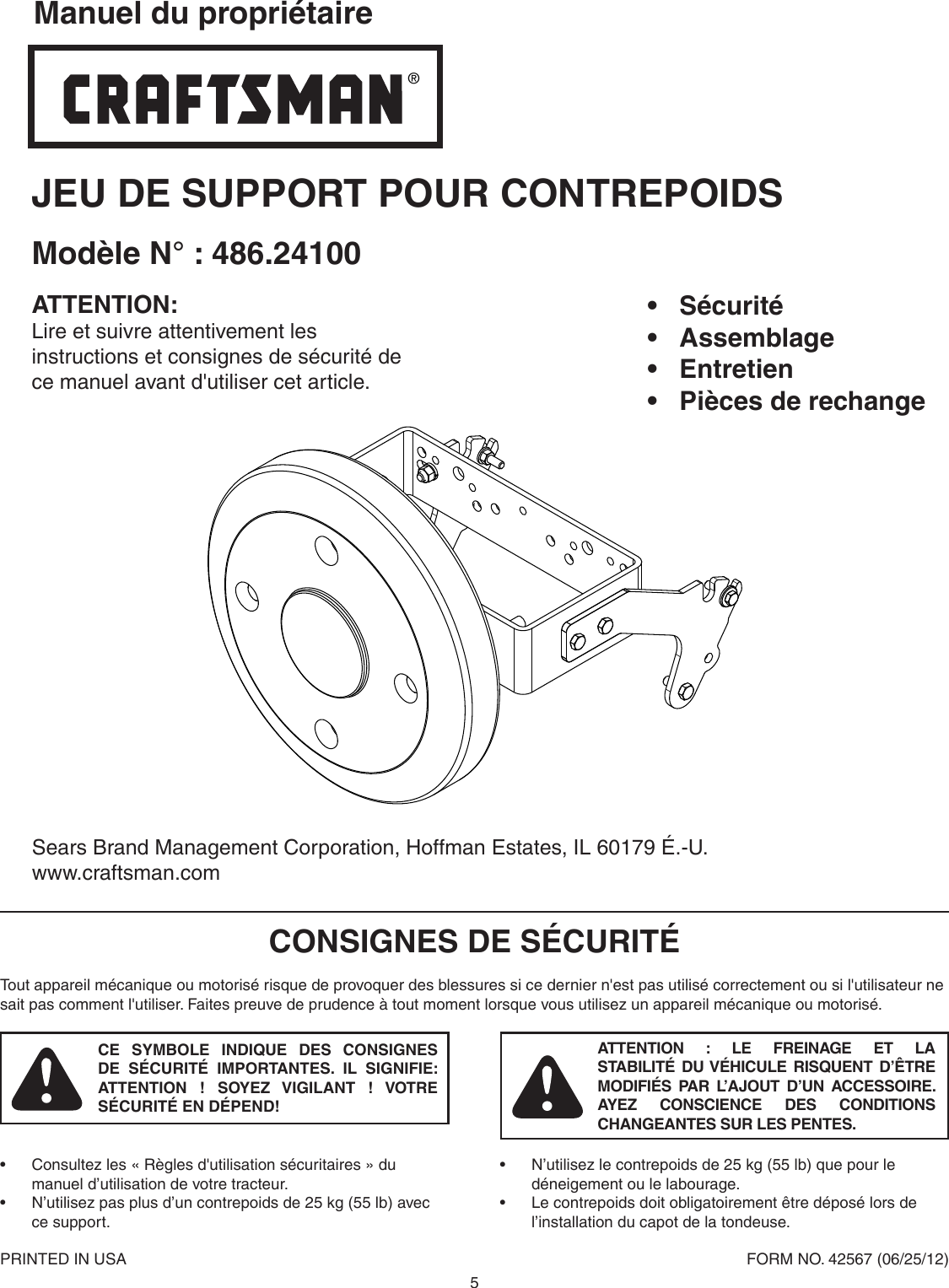 Page 5 of 8 - Craftsman Craftsman-55-Lb-Tractor-Wheel-Weight-Owners-Manual-  Craftsman-55-lb-tractor-wheel-weight-owners-manual