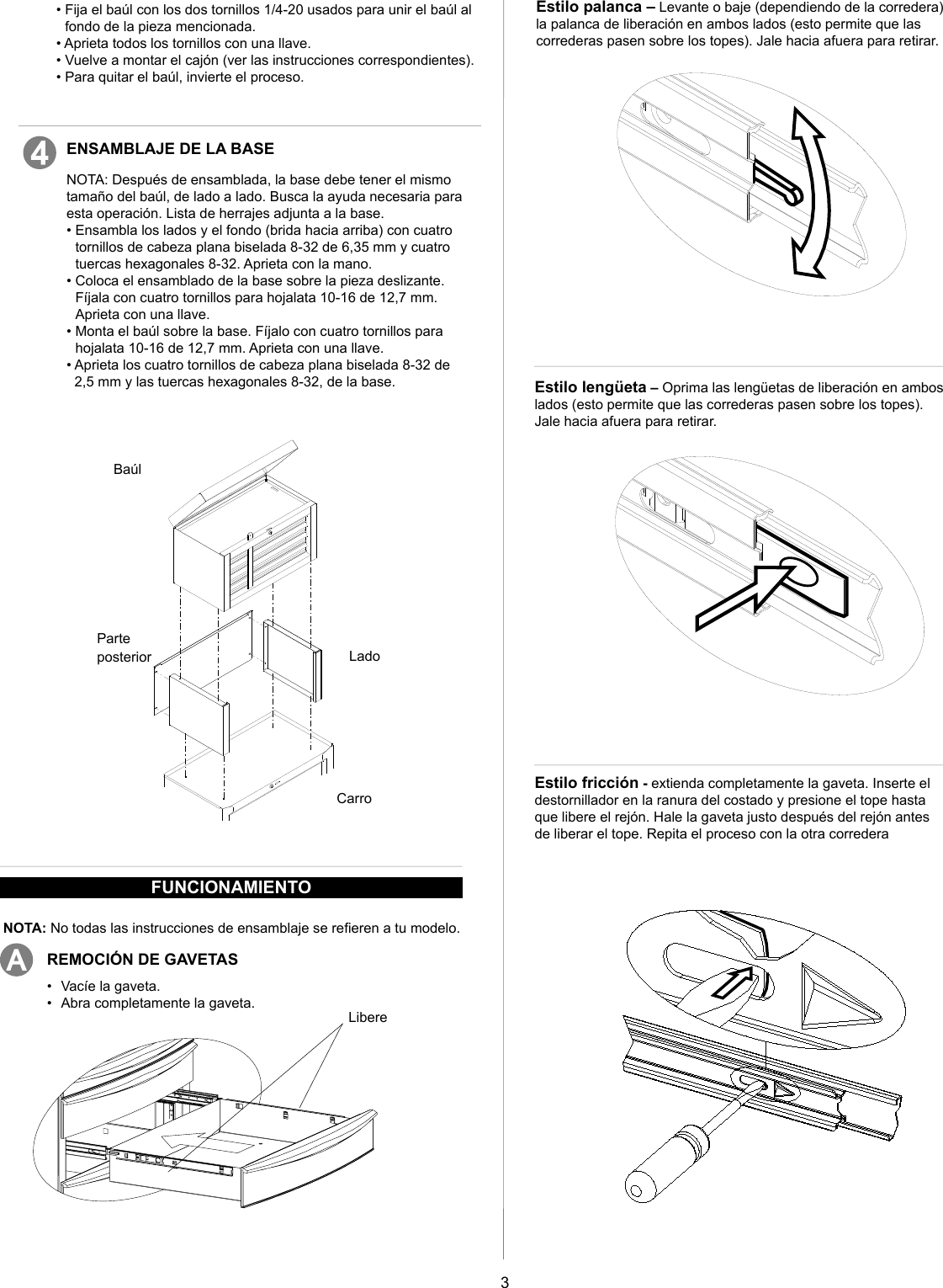 Page 7 of 8 - Craftsman Craftsman-5-Drawer-Standard-Duty-Ball-Bearing-Tool-Center-Black-Use-And-Care-Manual-  Craftsman-5-drawer-standard-duty-ball-bearing-tool-center-black-use-and-care-manual