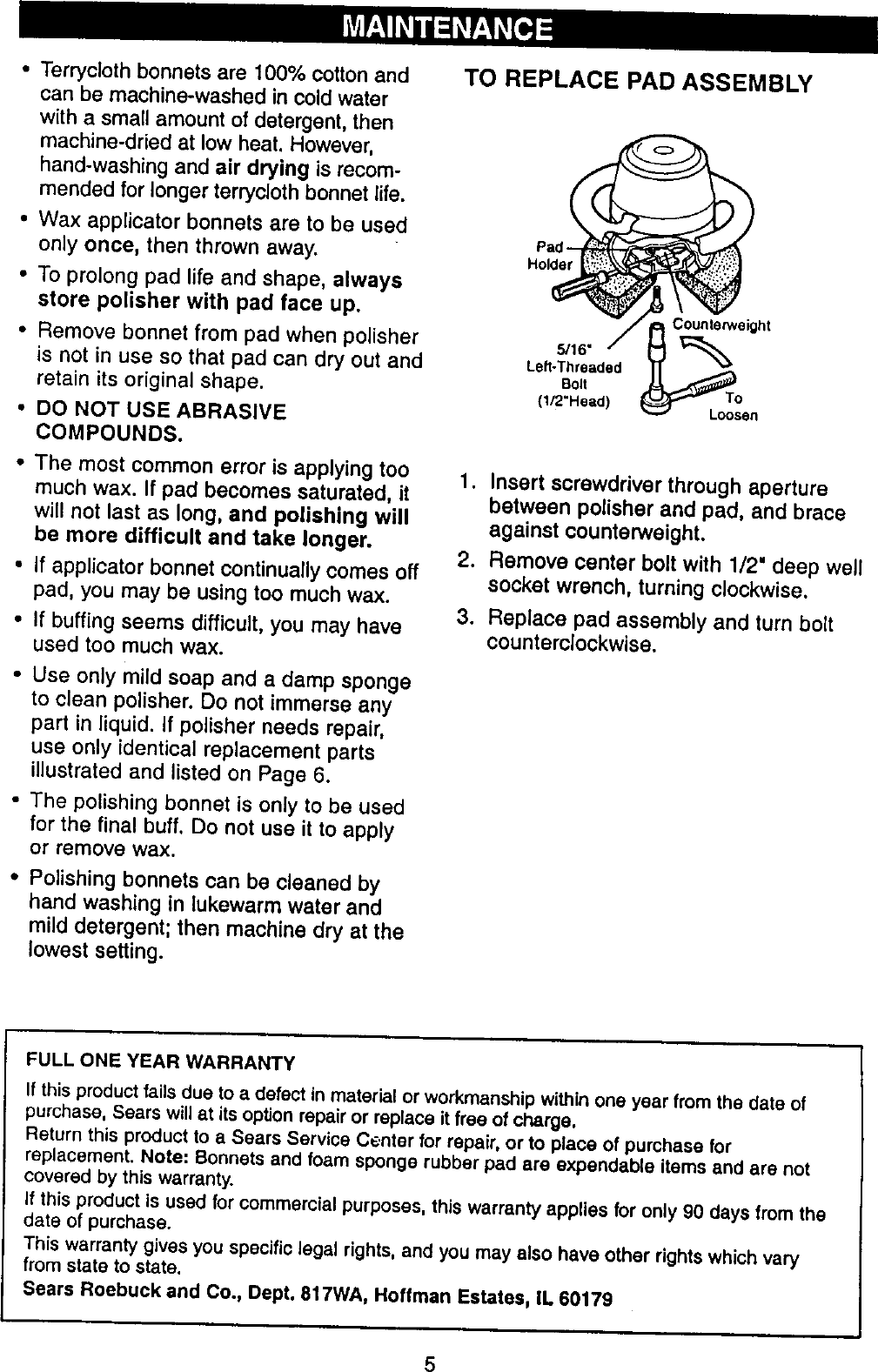 Page 5 of 8 - Craftsman Craftsman-646-1062-Users-Manual-  Craftsman-646-1062-users-manual