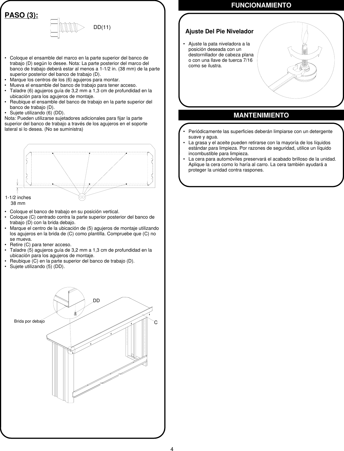 Page 8 of 8 - Craftsman Craftsman-6-Workbench-Black-Use-And-Care-Manual- H  Craftsman-6-workbench-black-use-and-care-manual