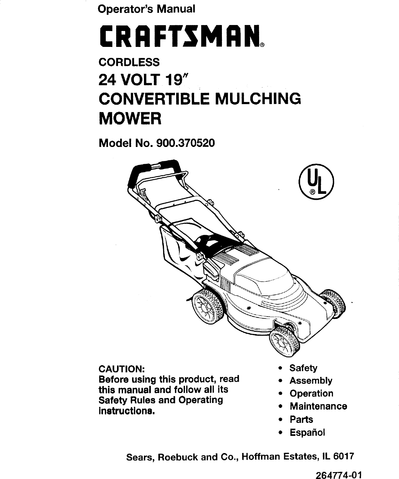 Craftsman 900 37052 Owners Manual