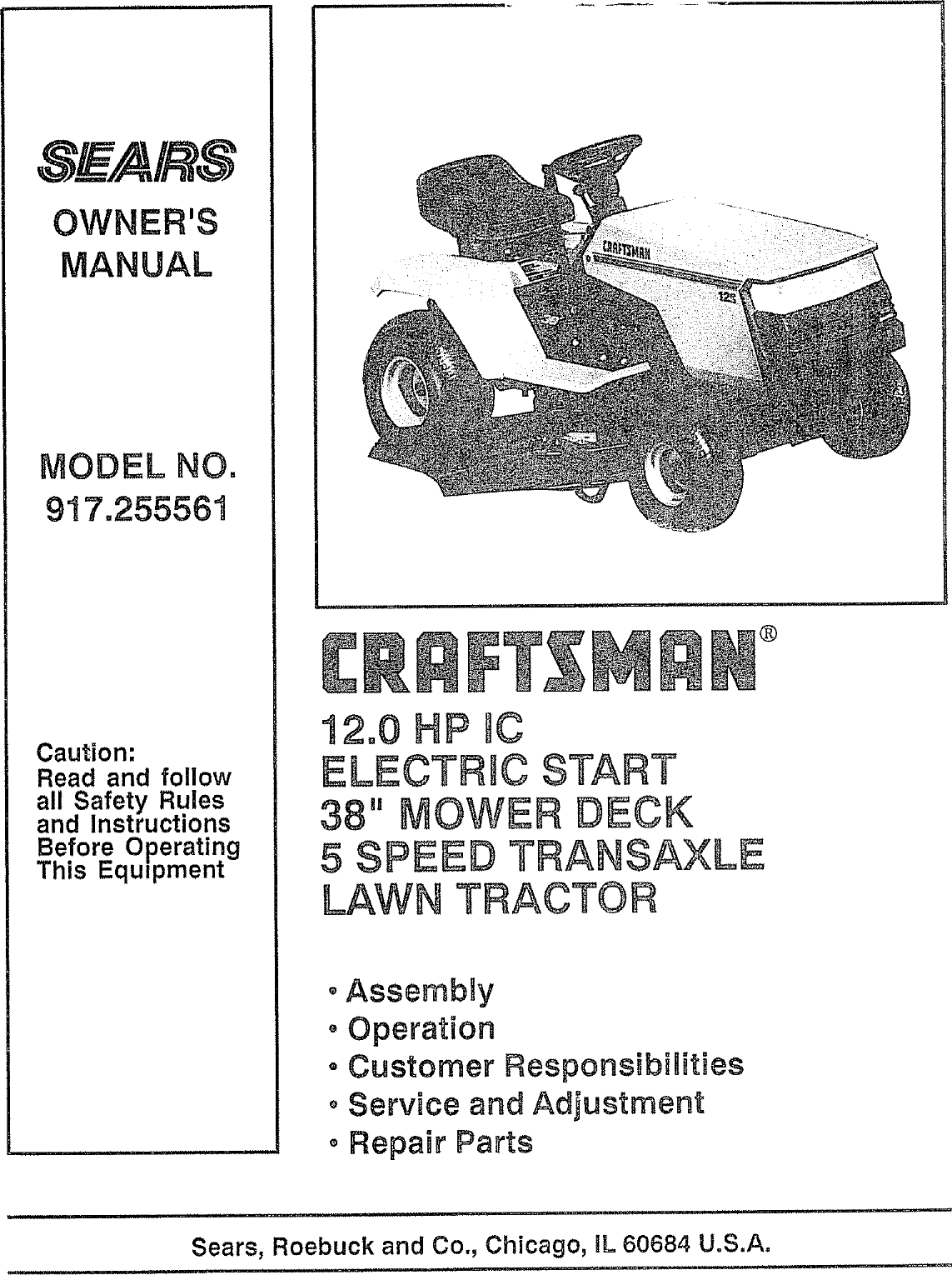 Craftsman 917 255561 Users Manual