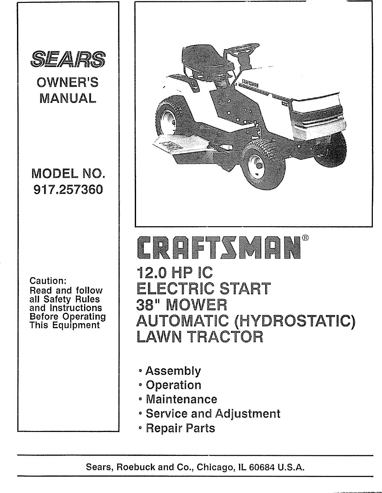 Craftsman 917 25736 Users Manual