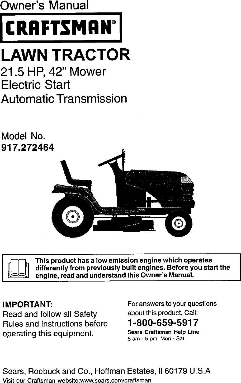 Craftsman 917 272464 Users Manual