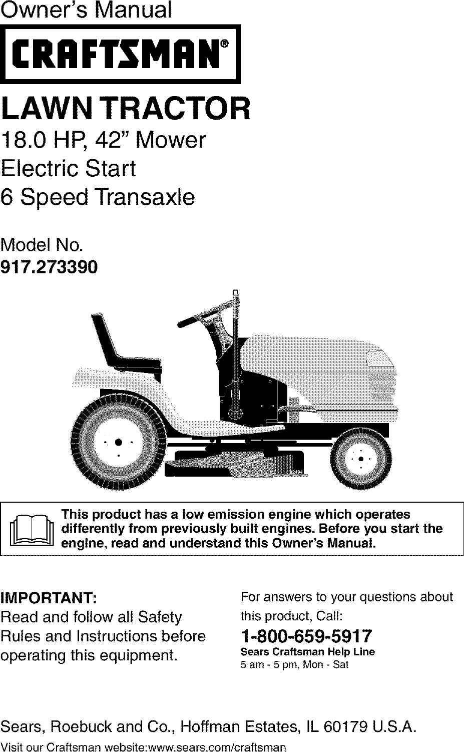 Craftsman 917 27339 Users Manual