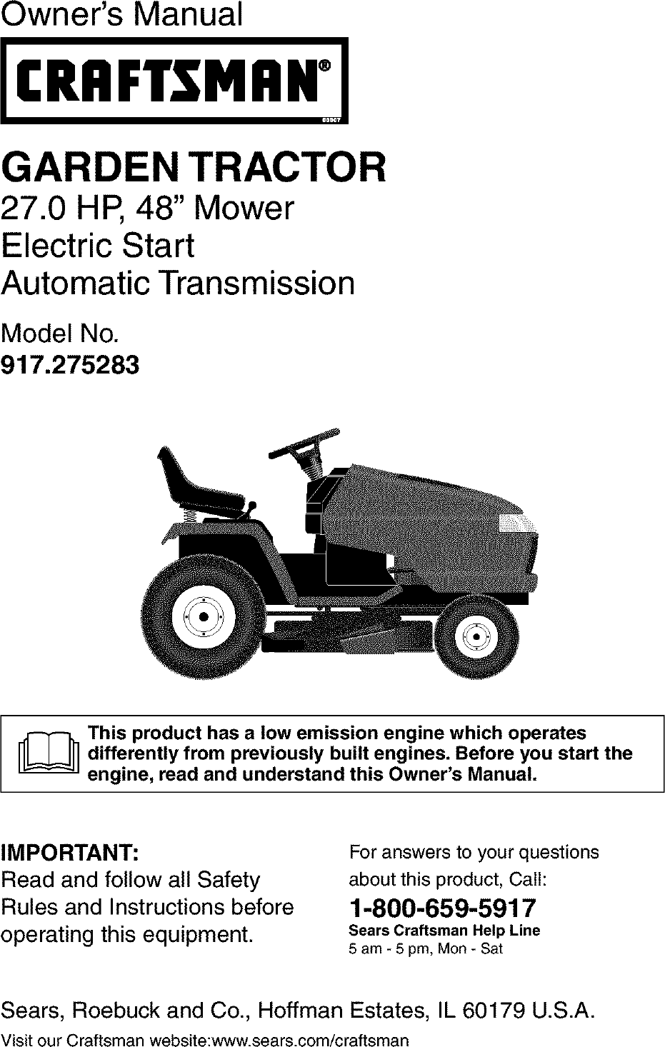 Craftsman 917 275283 Users Manual