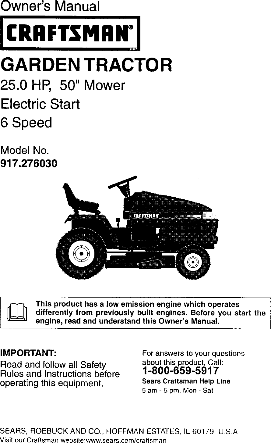 Craftsman 917 27603 Users Manual