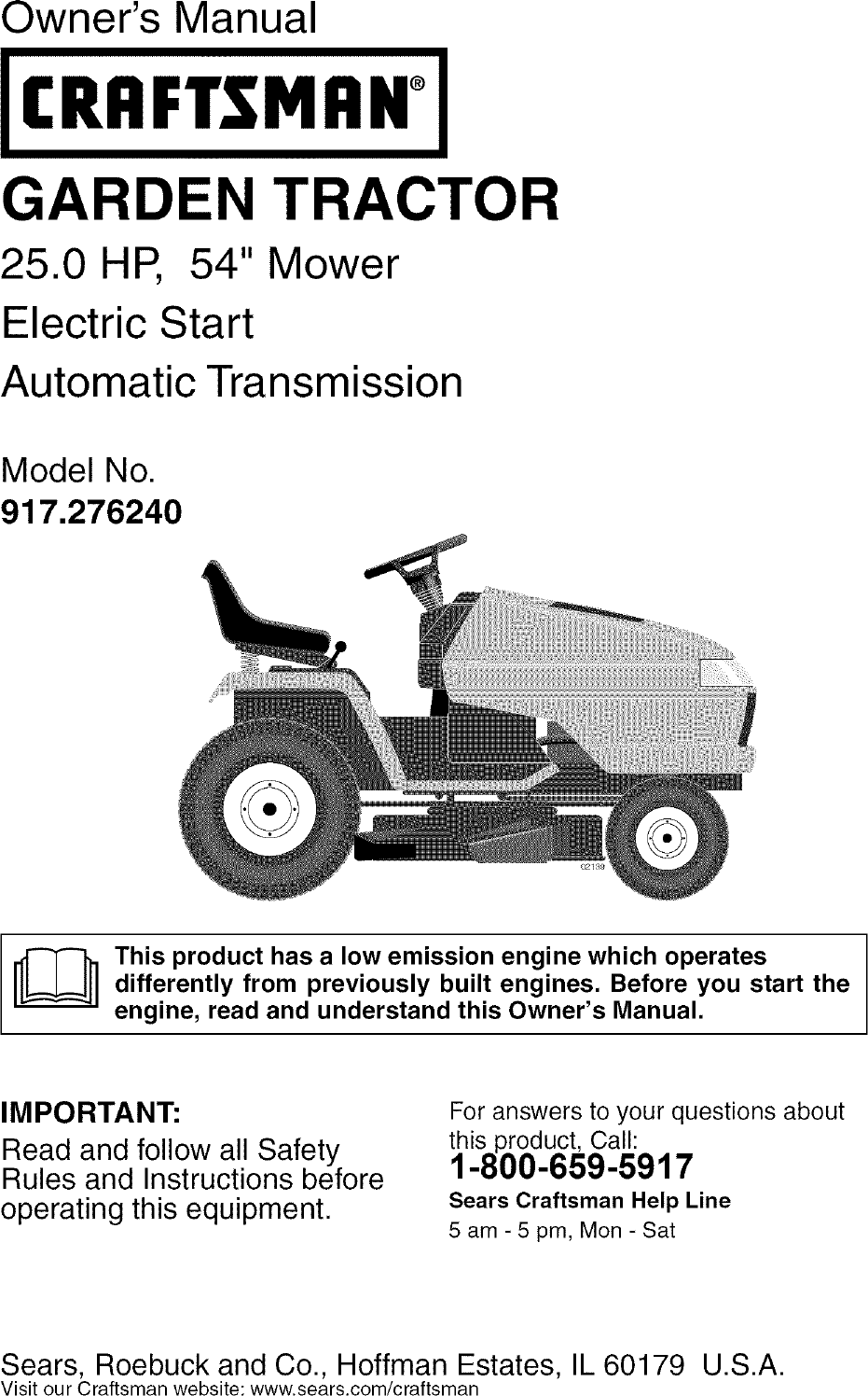 Craftsman 917 27624 Users Manual