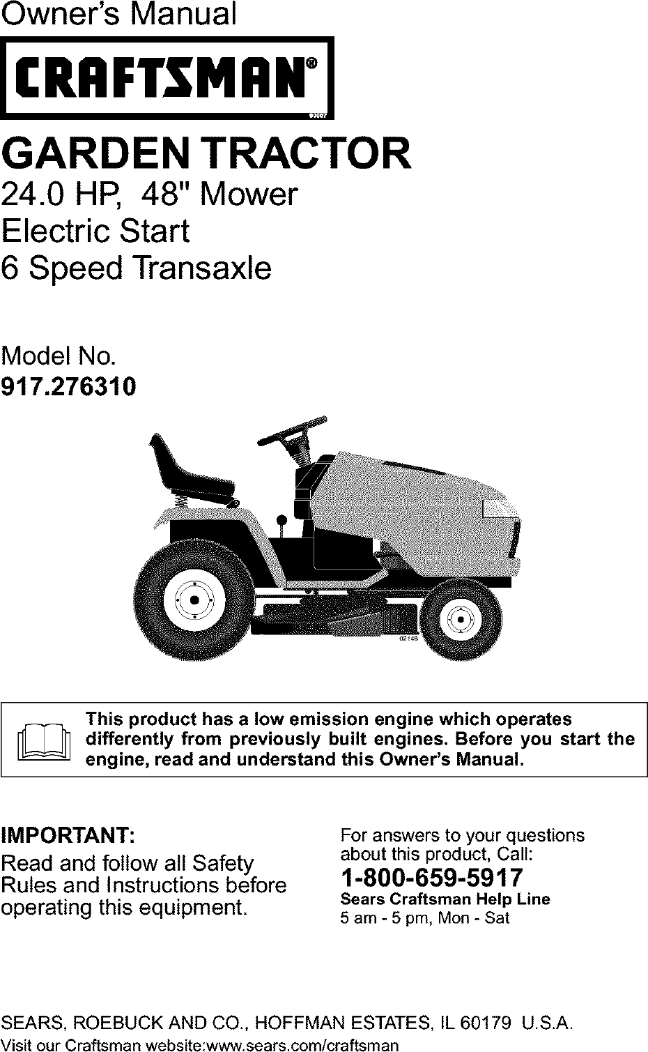 Craftsman 917 27631 Users Manual