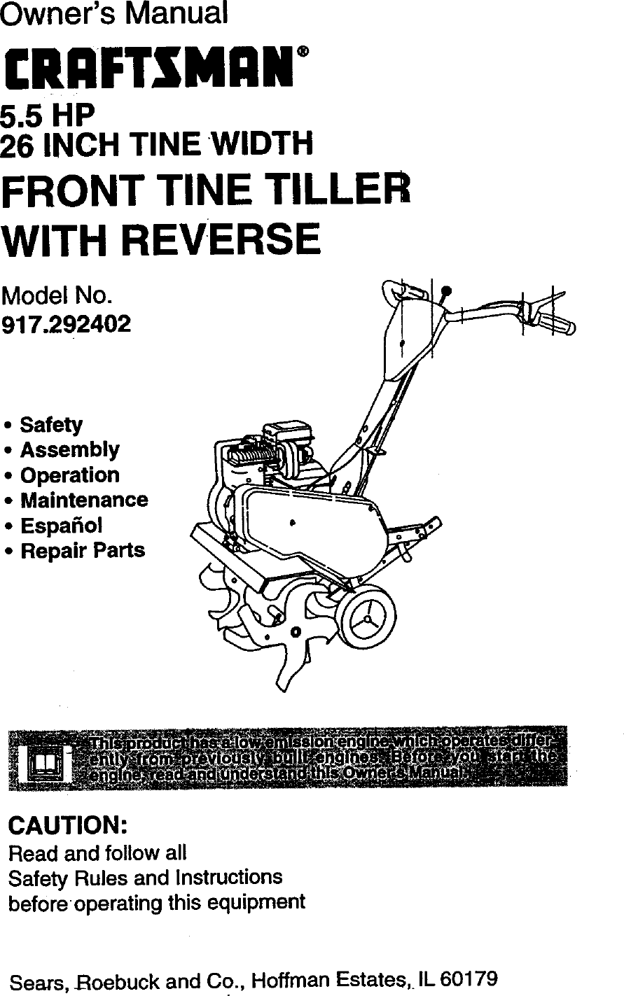 Craftsman 917 292402 Users Manual