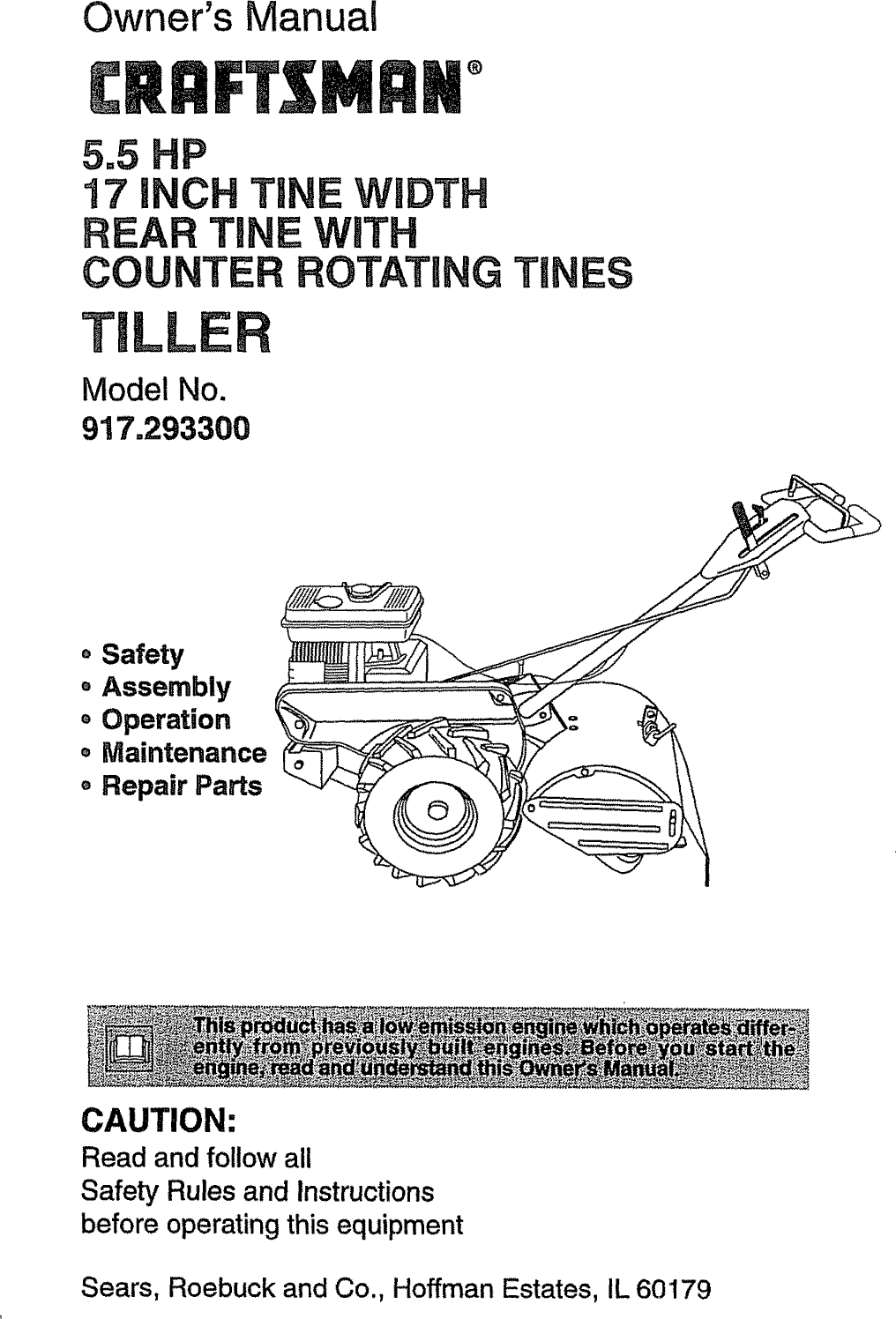 Craftsman 917 2933 Users Manual