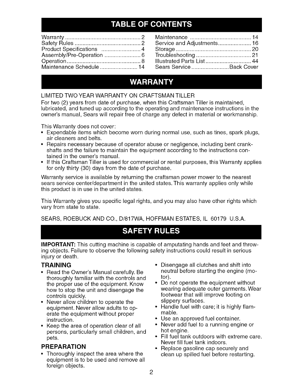 Craftsman 917 29604 Users Manual