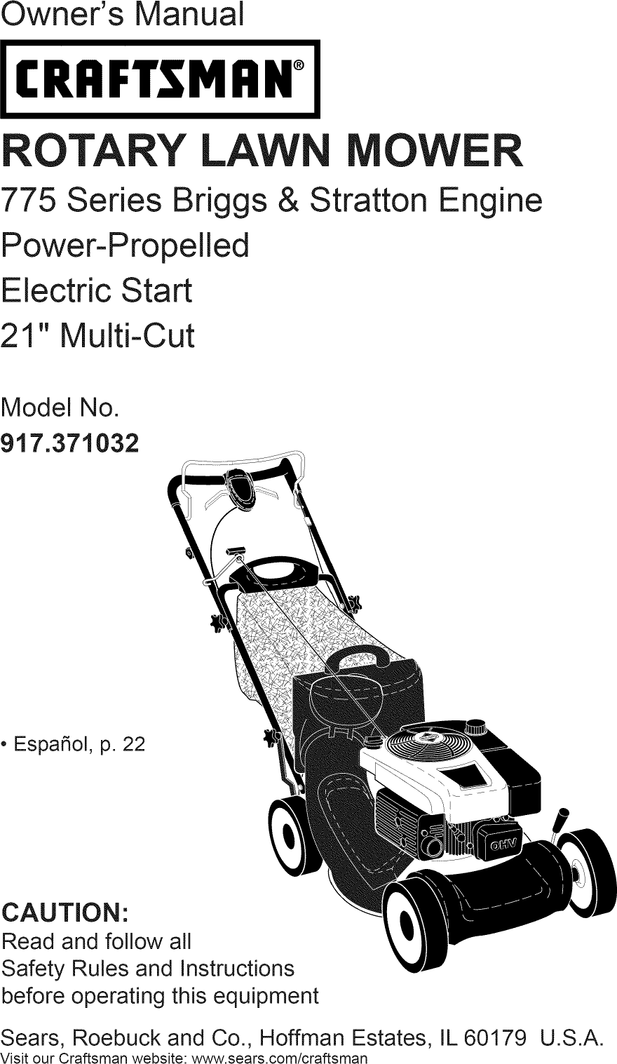 Craftsman 917 371032 Operators Manual