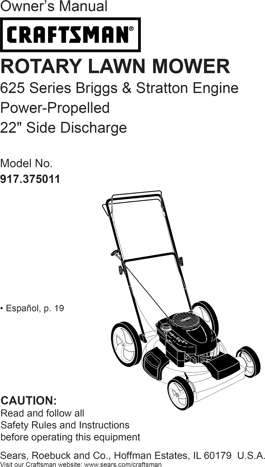 Craftsman 917 375011 Owners Manual