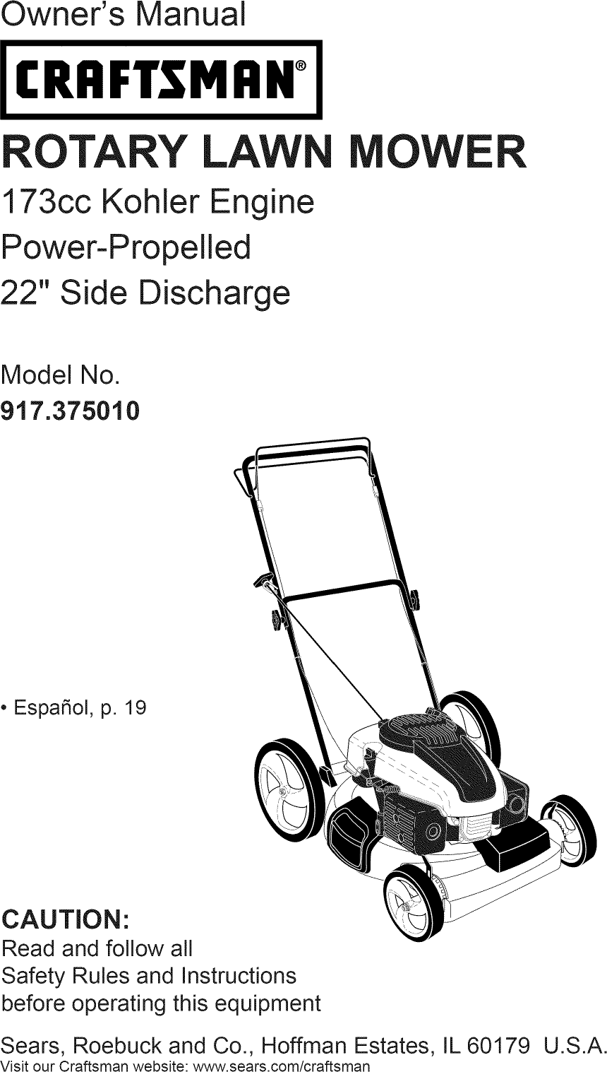 Craftsman 917 37501 Owners Manual