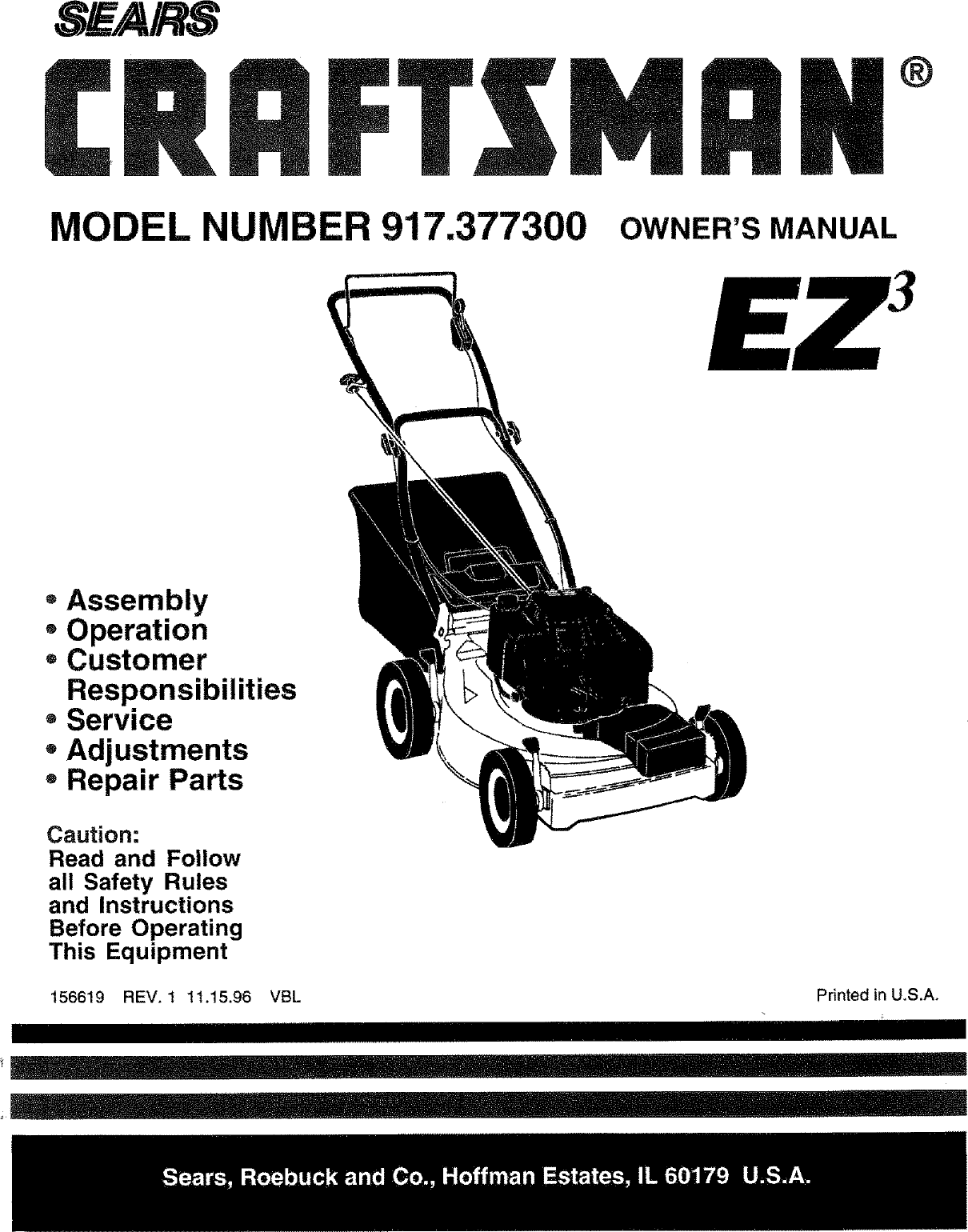 Craftsman 917 3773 Users Manual