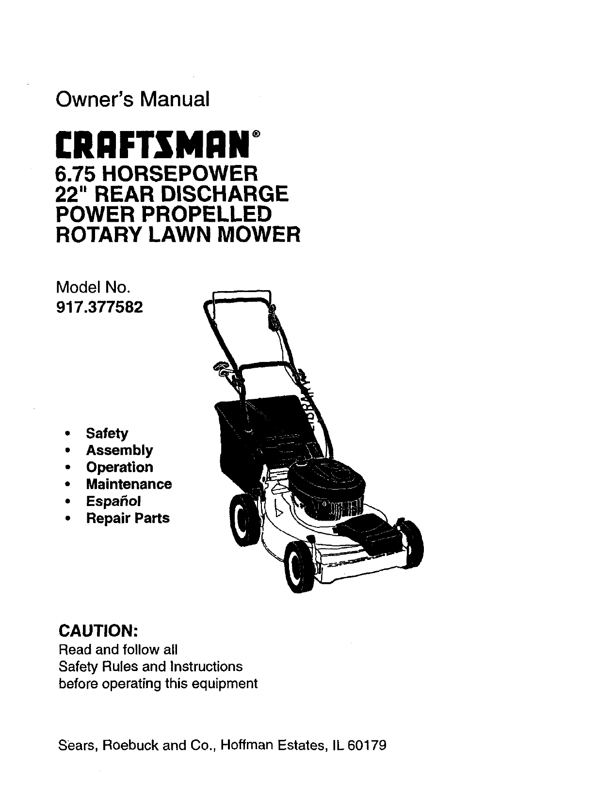 Craftsman lawn mower 2025 model 917 oil type