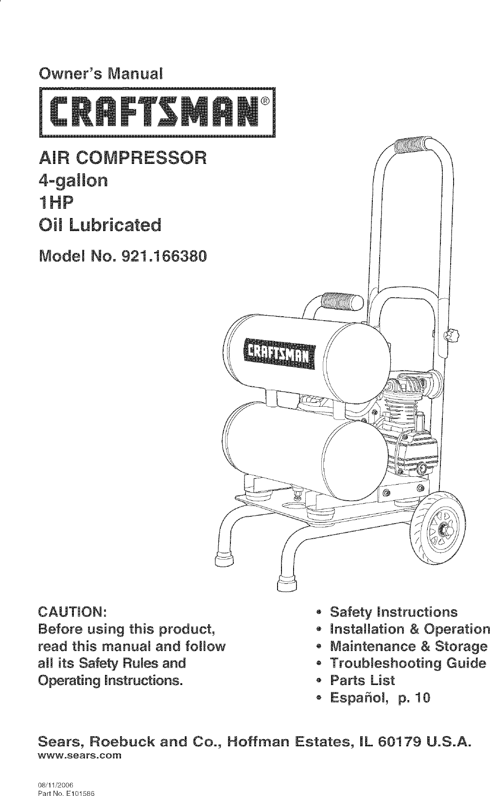 Craftsman 921 16638 Owners Manual