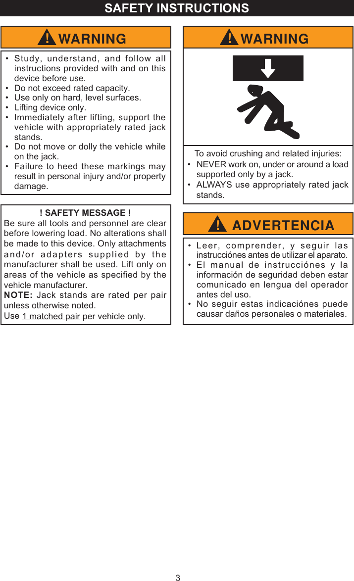 Page 3 of 9 - Craftsman Craftsman-950239-2-Ton-Capacity-Users-Manual- 50239 (G620) Manual 2007.pmd  Craftsman-950239-2-ton-capacity-users-manual