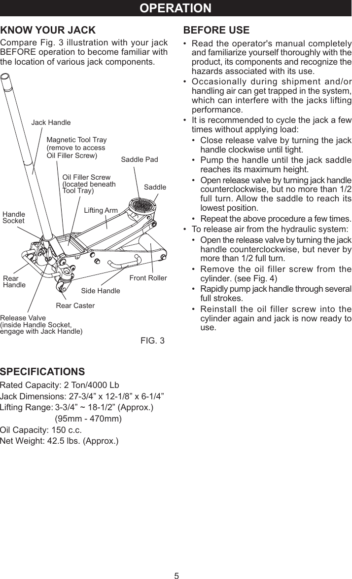Page 5 of 9 - Craftsman Craftsman-950239-2-Ton-Capacity-Users-Manual- 50239 (G620) Manual 2007.pmd  Craftsman-950239-2-ton-capacity-users-manual