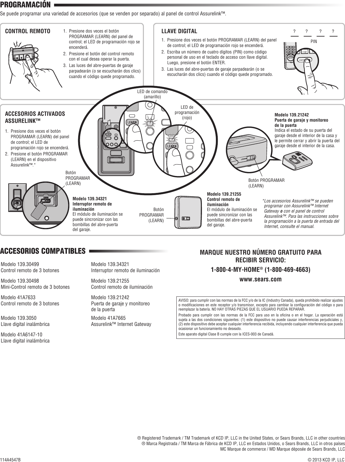 Page 8 of 8 - Craftsman Craftsman-Assure-Link-Garage-Door-Opener-Smartphone-Control-Kit-No-Service-Fees-Free-App--Owners-Manual-Espanol- 114A4547B  Craftsman-assure-link-garage-door-opener-smartphone-control-kit-no-service-fees-free-app--owners-manual-espanol