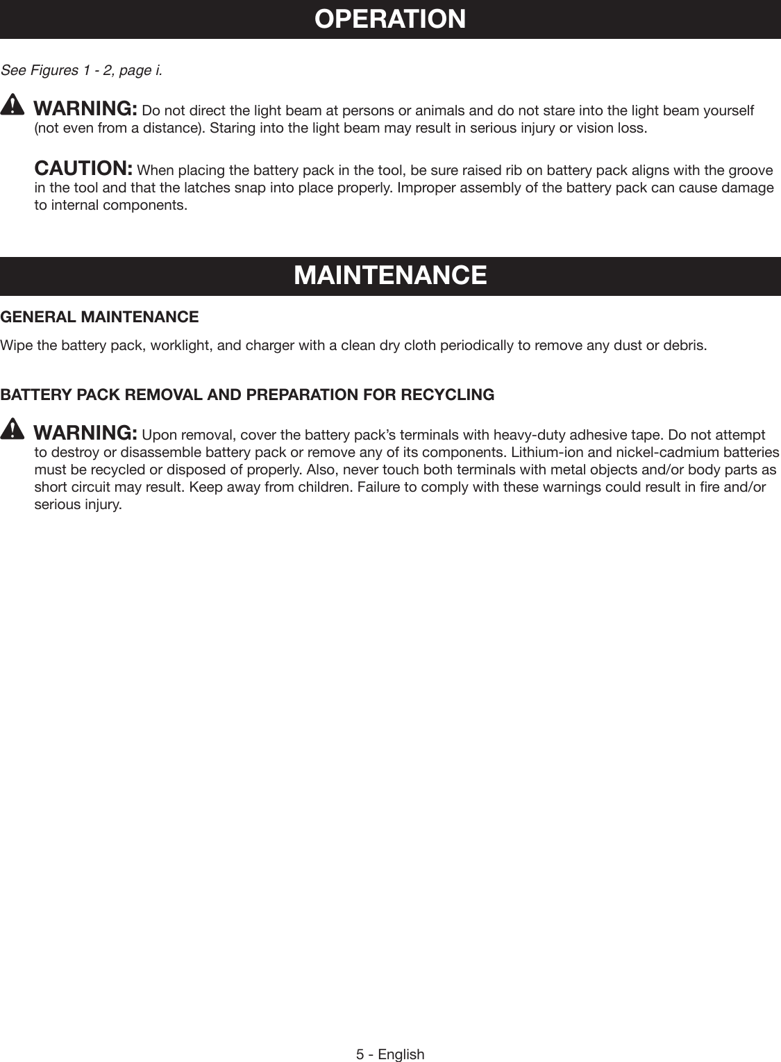 Page 5 of 12 - Craftsman Craftsman-C3-19-2-Volt-Cordless-Led-Light-Owners-Manual-  Craftsman-c3-19-2-volt-cordless-led-light-owners-manual