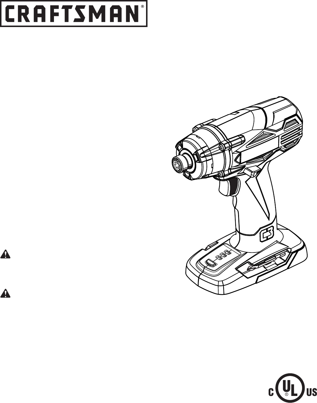 Craftsman C3 Lithium Ion 3 Speed Impact Driver Kit Owners Manual
