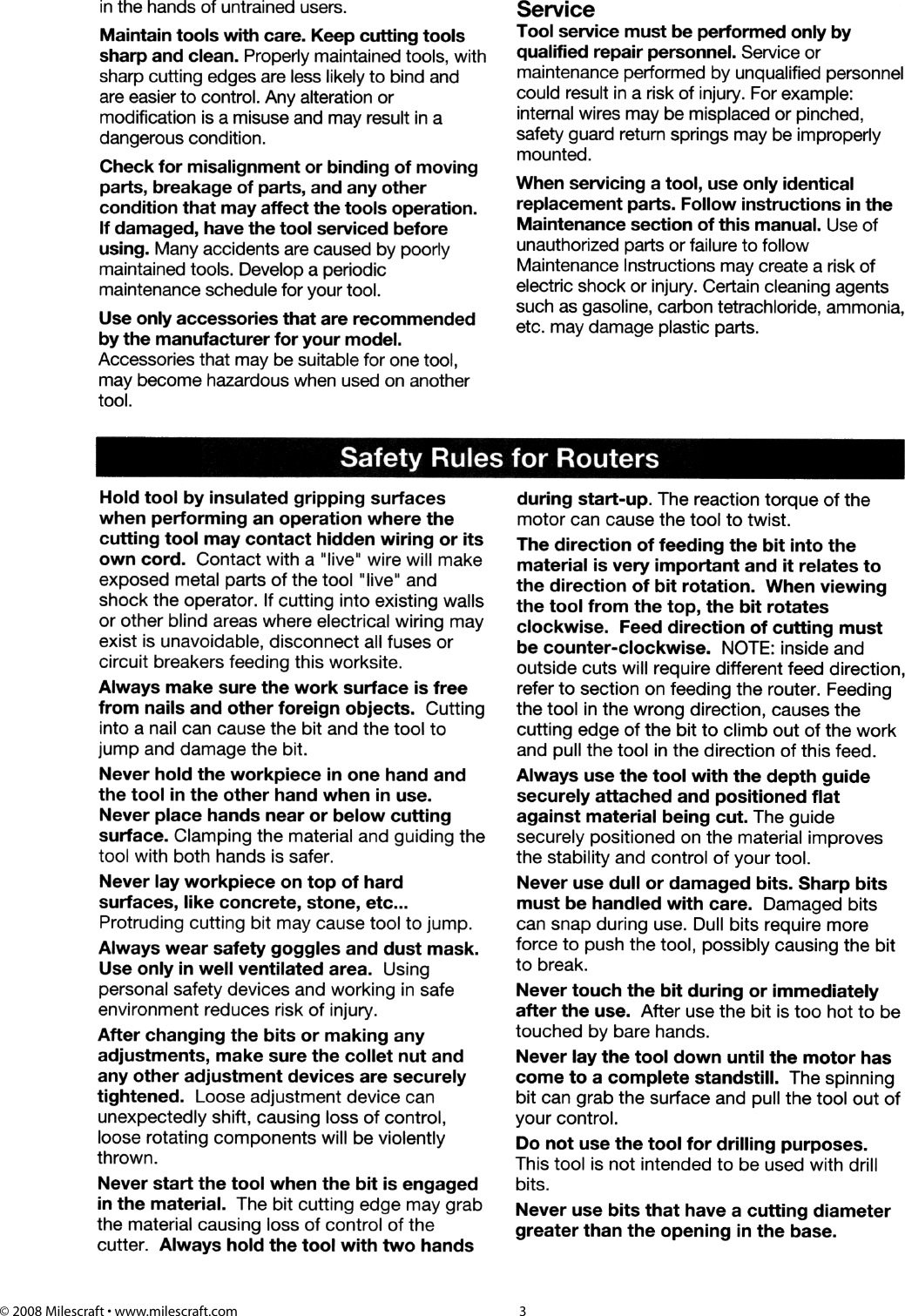 Page 3 of 10 - Craftsman Craftsman-Deluxe-Router-Pantograph-Owners-Manual- To Milescraft Manual  Craftsman-deluxe-router-pantograph-owners-manual