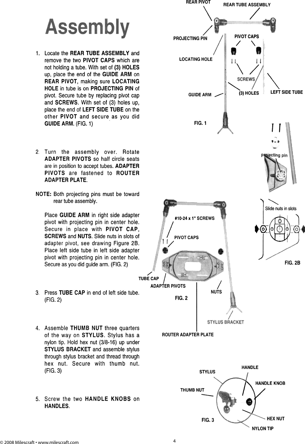 Page 4 of 10 - Craftsman Craftsman-Deluxe-Router-Pantograph-Owners-Manual- To Milescraft Manual  Craftsman-deluxe-router-pantograph-owners-manual