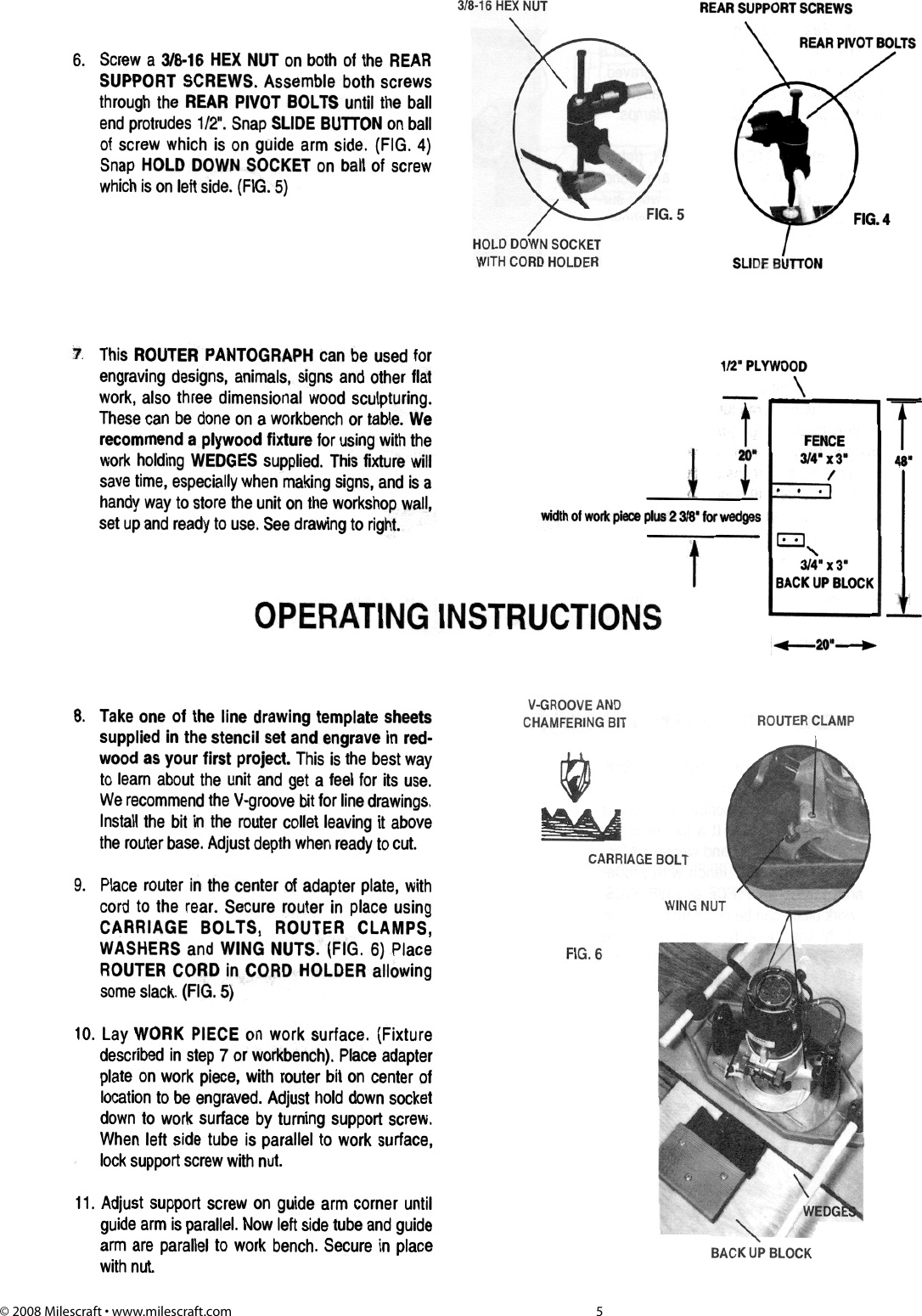 Page 5 of 10 - Craftsman Craftsman-Deluxe-Router-Pantograph-Owners-Manual- To Milescraft Manual  Craftsman-deluxe-router-pantograph-owners-manual