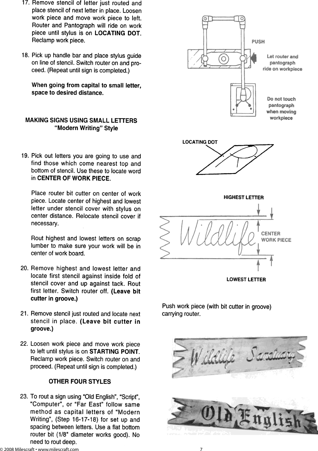 Page 7 of 10 - Craftsman Craftsman-Deluxe-Router-Pantograph-Owners-Manual- To Milescraft Manual  Craftsman-deluxe-router-pantograph-owners-manual