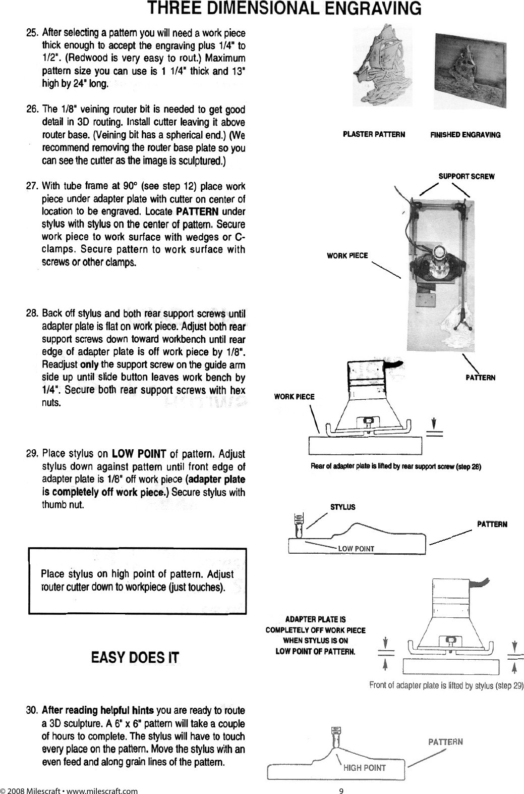 Page 9 of 10 - Craftsman Craftsman-Deluxe-Router-Pantograph-Owners-Manual- To Milescraft Manual  Craftsman-deluxe-router-pantograph-owners-manual