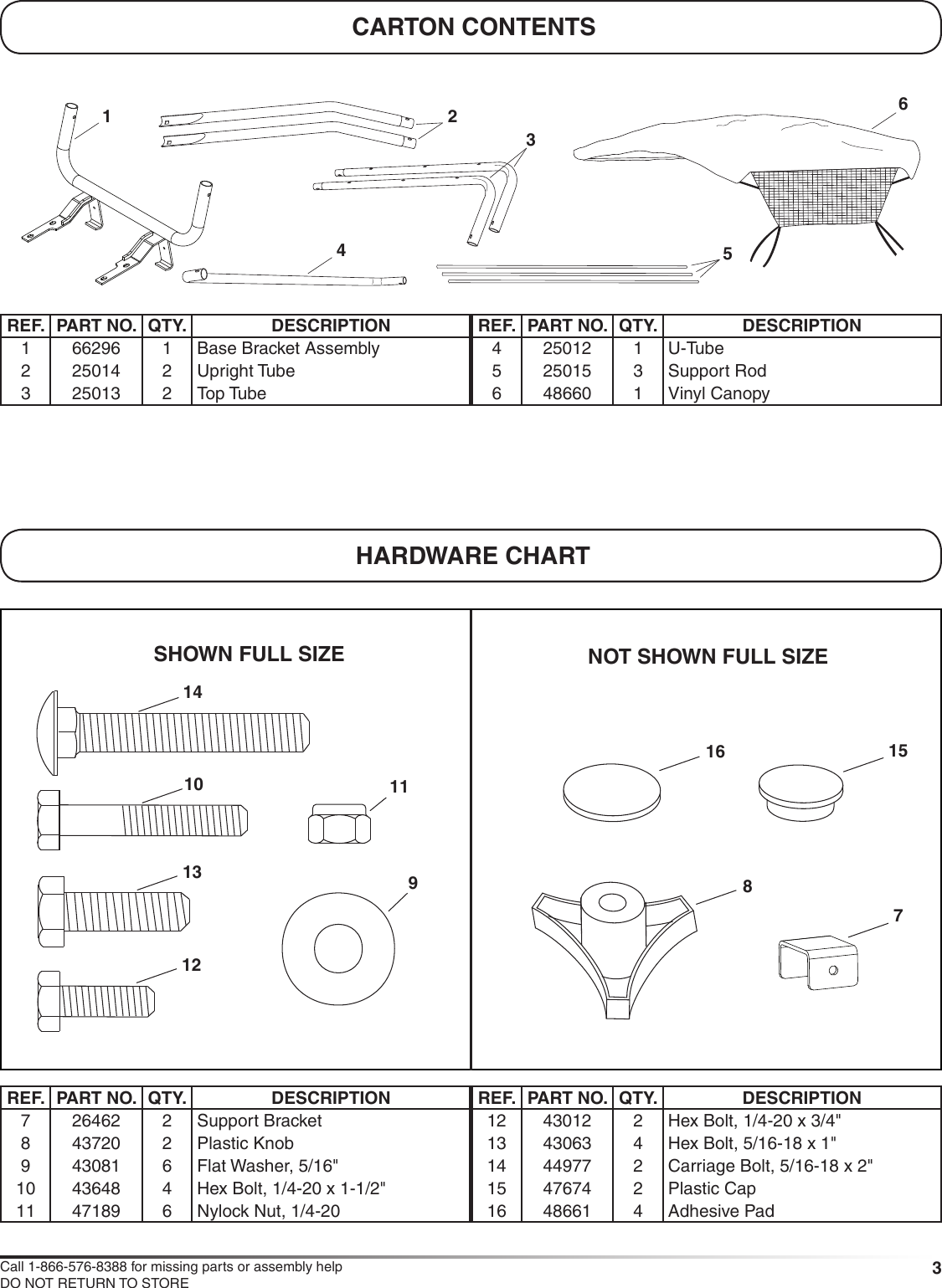 Page 3 of 8 - Craftsman Craftsman-Deluxe-Sun-Shade-For-Tractors-Owners-Manual-  Craftsman-deluxe-sun-shade-for-tractors-owners-manual