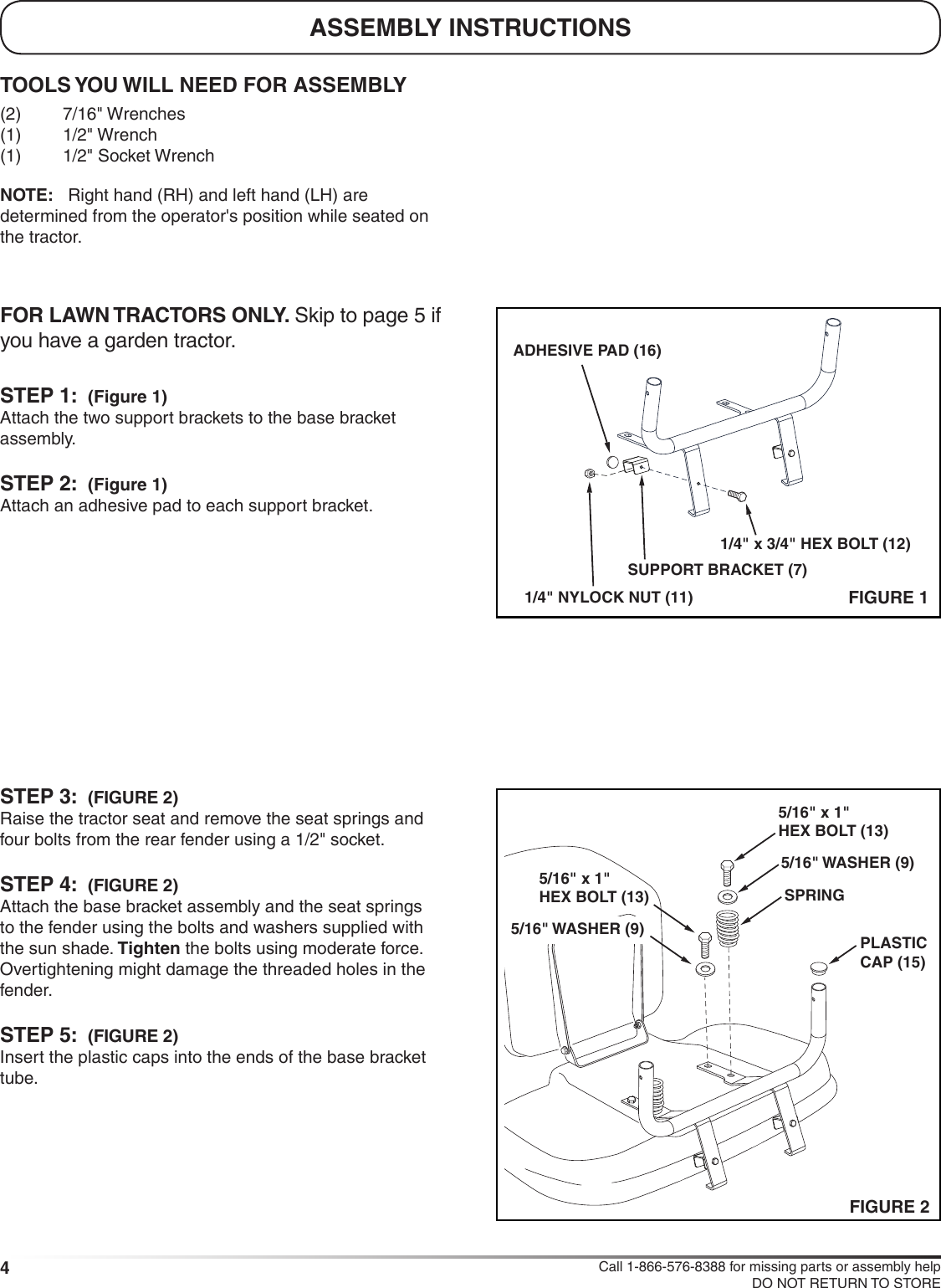 Page 4 of 8 - Craftsman Craftsman-Deluxe-Sun-Shade-For-Tractors-Owners-Manual-  Craftsman-deluxe-sun-shade-for-tractors-owners-manual
