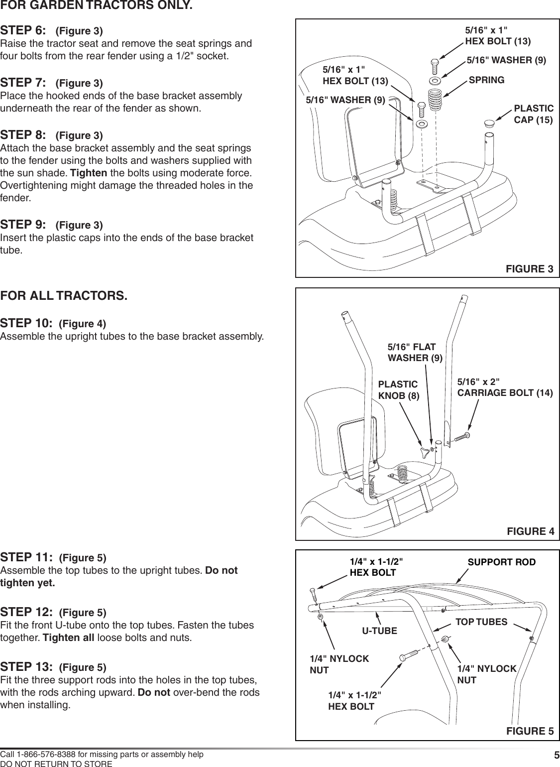 Page 5 of 8 - Craftsman Craftsman-Deluxe-Sun-Shade-For-Tractors-Owners-Manual-  Craftsman-deluxe-sun-shade-for-tractors-owners-manual