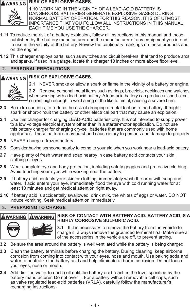 Page 4 of 12 - Craftsman Craftsman-Diehard-Automatic-Battery-Charger-10-2-50-Amp-Owners-Manual-  Craftsman-diehard-automatic-battery-charger-10-2-50-amp-owners-manual