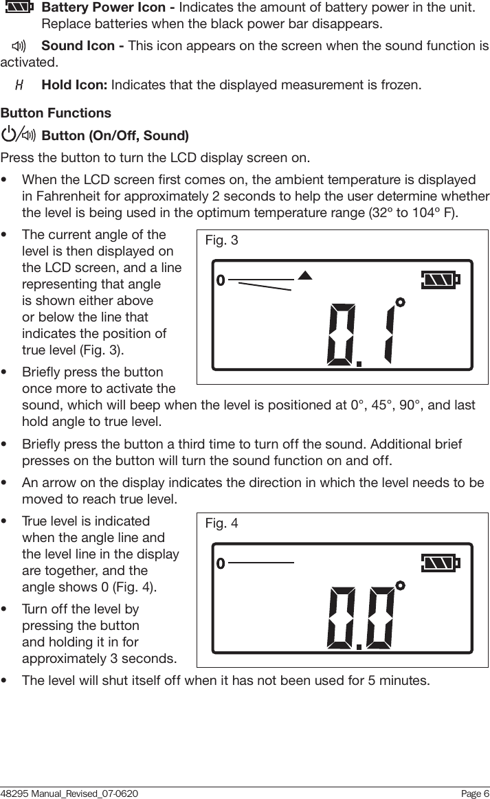 Page 6 of 12 - Craftsman Craftsman-Digital-Torpedo-Level-Owners-Manual-  Craftsman-digital-torpedo-level-owners-manual