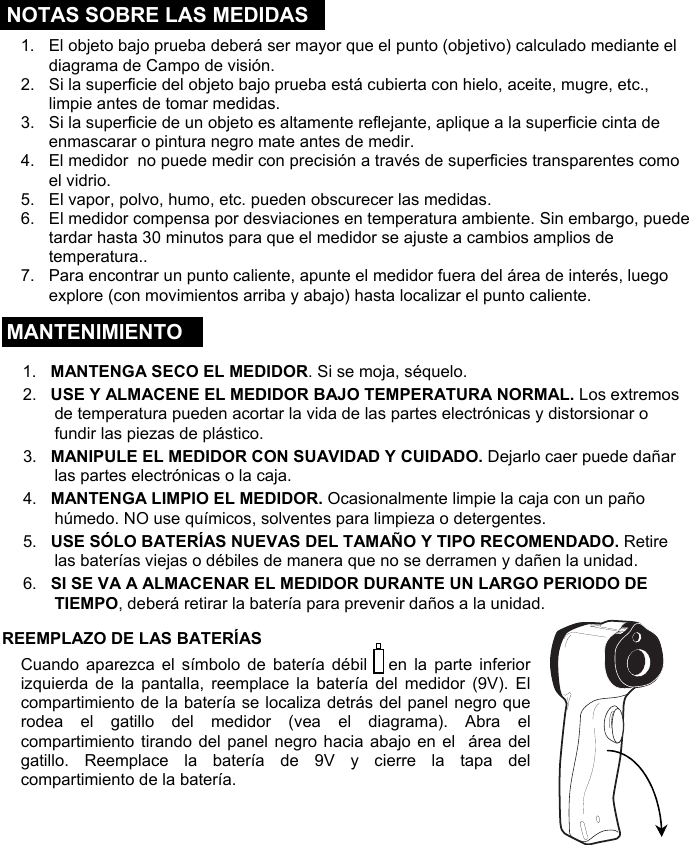 Page 4 of 4 - Craftsman Craftsman-Infrared-Thermometer-Owners-Manual-Espanol 50466sp