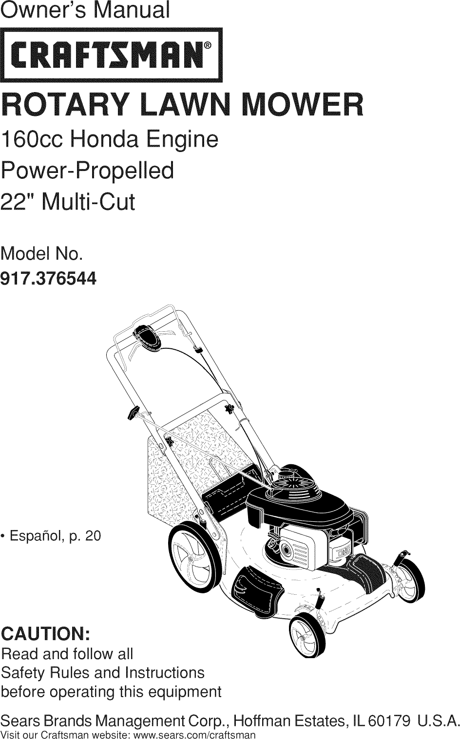 Craftsman Lawn Mower Gcv160 Owners Manual