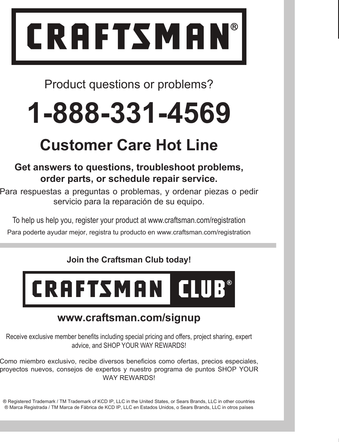Page 4 of 8 - Craftsman Craftsman-Premium-Heavy-Duty-Hanging-Wall-Cabinet-Use-And-Care-Manual-  Craftsman-premium-heavy-duty-hanging-wall-cabinet-use-and-care-manual